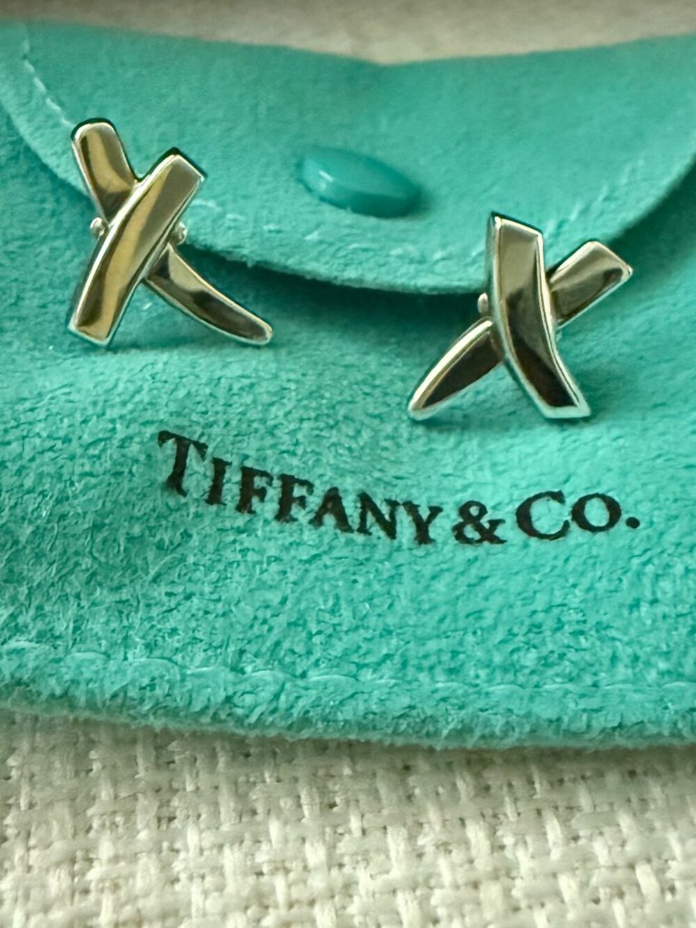 Tiffany & Co. Paloma Picasso Sterling Silver Graffiti X Earrings